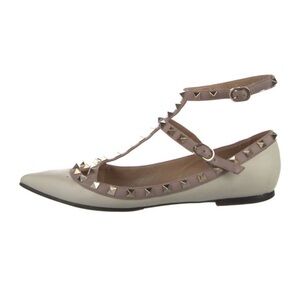 Valentino flats Rockstud ivory 39 with box and dustbag